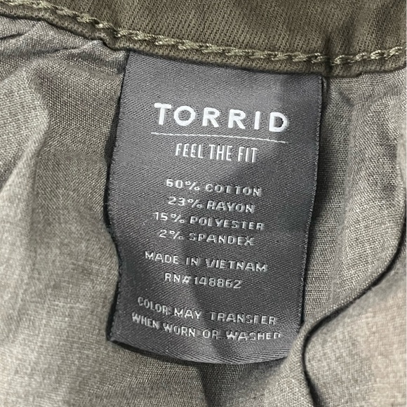 Torrid size 14R army green jeggings EUC - Picture 9 of 10